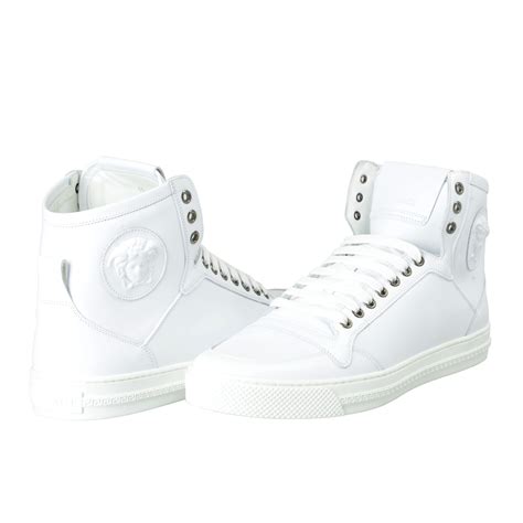 versace sneaker high white herren|versace white sneakers men.